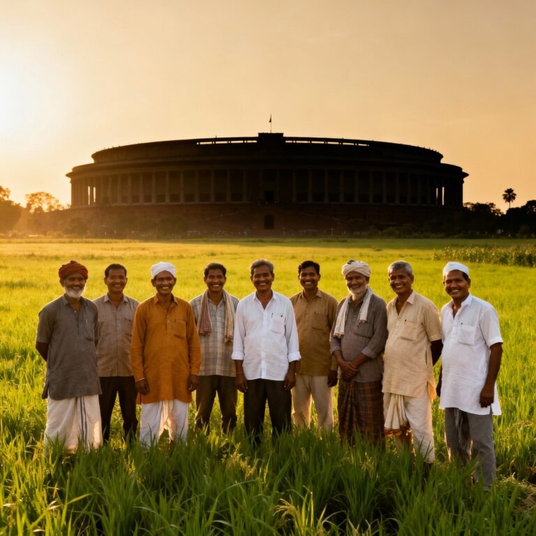 provide me a featured cover image for politics of farm loan waivers in India