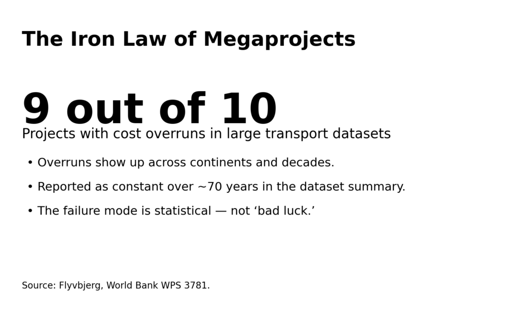 Megaproject Cost Overruns: The patterns that never change 7 mega overruns info1 iron law